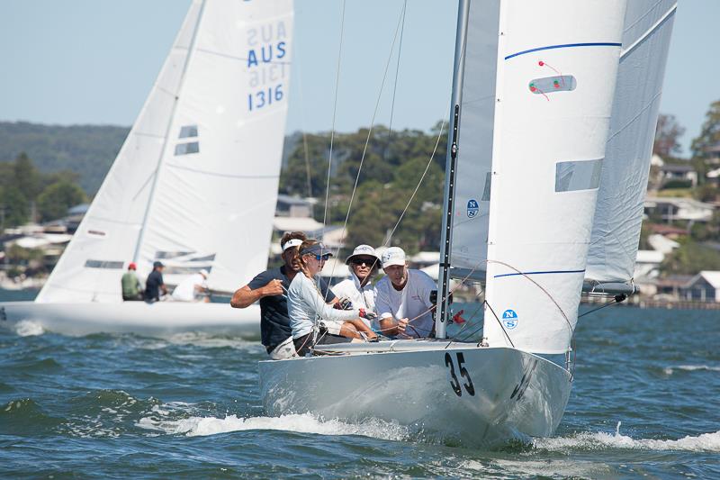 1435 skippered by JC Strong with her crew of Seve Jarvin, Marcus Burke and Kate Devereux came 3rd overall and the 1st female skipper photo copyright Alex McKinnon Photography taken at Gosford Sailing Club and featuring the Etchells class