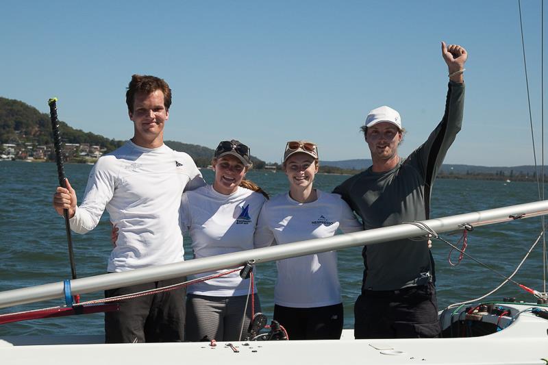 Winners of race 8 Skipper William Dragaville crew Sarah Parker, Jess Angus and Josh Marks on Grand V. Well done - photo © Alex McKinnon Photography