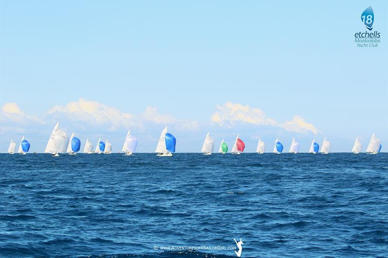 Beautiful site offshore from Mooloolaba - Etchells Australasian Championship photo copyright Nic Douglass / www.AdventuresofaSailorGirl.com taken at Mooloolaba Yacht Club and featuring the Etchells class