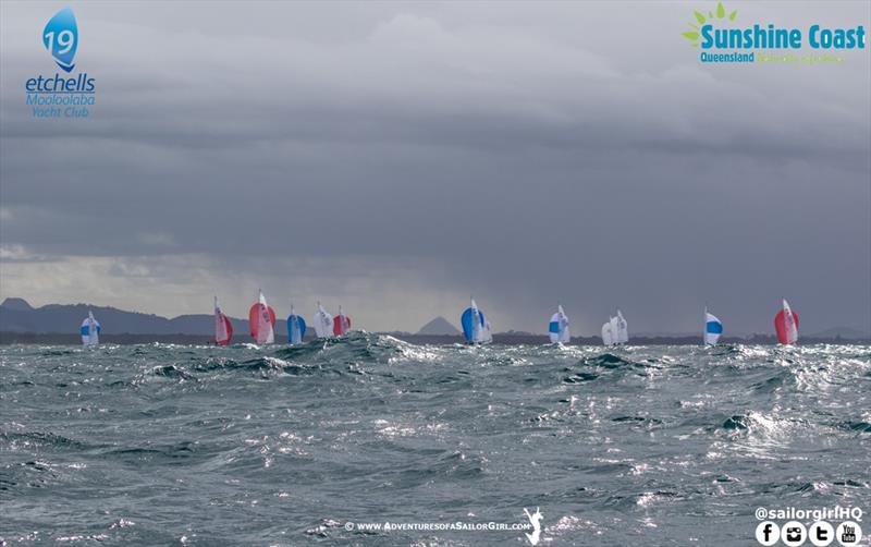 Plenty of lump on day one - Etchells Australasians photo copyright Nic Douglass / www.AdventuresofaSailorGirl.com taken at Mooloolaba Yacht Club and featuring the Etchells class