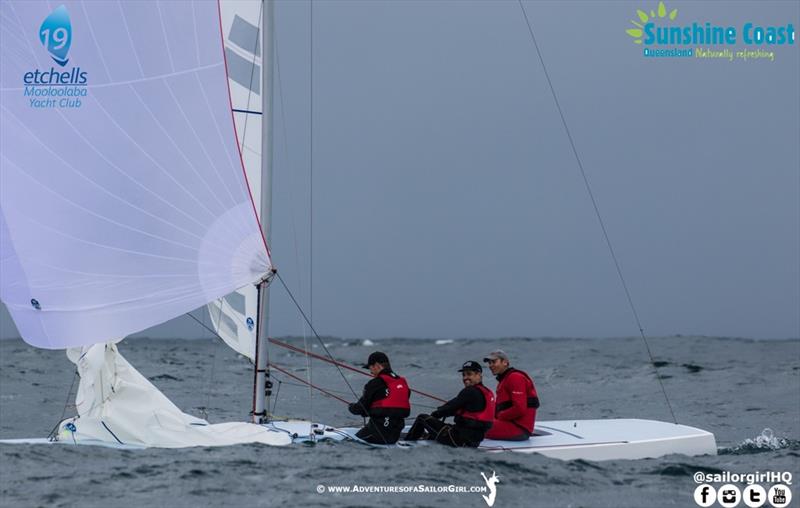 Magpie - second overall after day one - Etchells Australasians photo copyright Nic Douglass / www.AdventuresofaSailorGirl.com taken at Mooloolaba Yacht Club and featuring the Etchells class