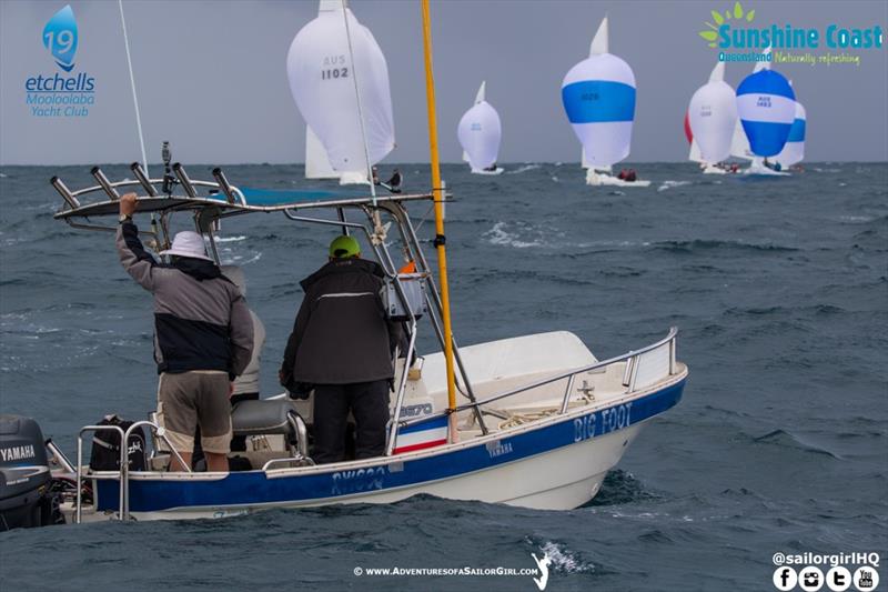 Big day for the volunteers - thank you - Etchells Australasians photo copyright Nic Douglass / www.AdventuresofaSailorGirl.com taken at Mooloolaba Yacht Club and featuring the Etchells class