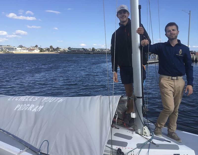 James Grogan from RBYC is going to lead the charge for the club with their Youth Program in the Etchells. Seen here with Francesco Battaglini from the club photo copyright Adrian Finglas taken at Royal Brighton Yacht Club and featuring the Etchells class