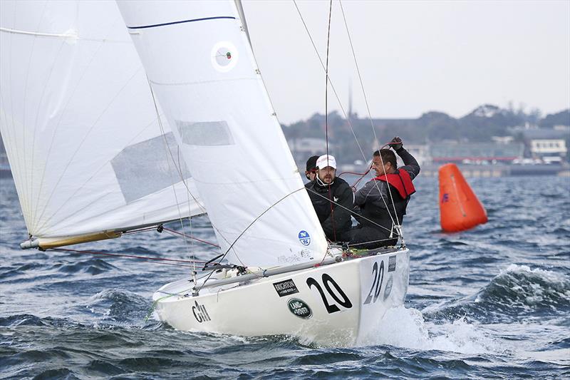 Armfuls of mainsheet after rounding the leeward mark - Vendetta photo copyright ajmckinnonphotography.com taken at Royal Brighton Yacht Club and featuring the Etchells class