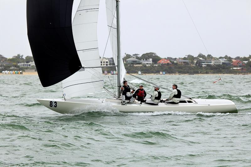 Kirwan Robb, Rodney Muller, Brett Taylor and young Josh Garner on Triad. - 2020 Etchells Australian Championship day 4 - photo © John Curnow