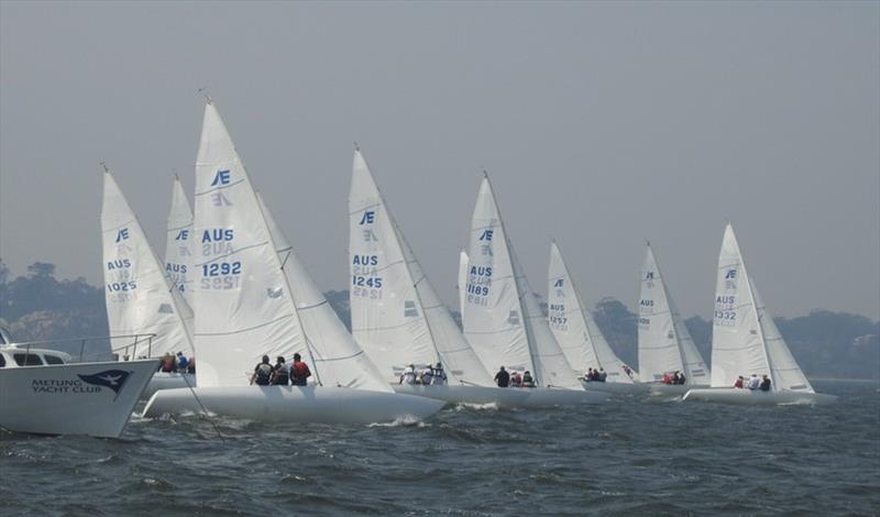 Jack Bate, Peter Bate and Peter Kant in Race 4 - 30th Eastern Region International Etcells Championship photo copyright Julie-Anne McPherson taken at Metung Yacht Club and featuring the Etchells class