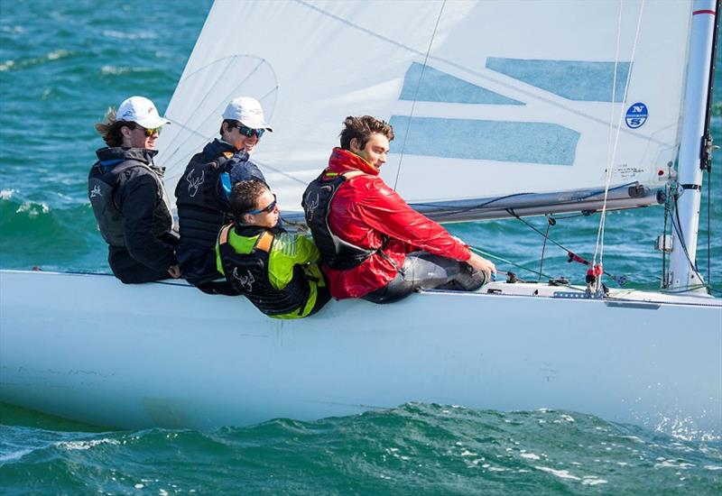 On a Mission – youth crew sitting in 15th place in their first ever regatta – Josh Galland, George Henderson, Ethan Hosking, and Lewis Sloane. - Etchells Victorian Championship 2020 photo copyright John Curnow taken at Royal Brighton Yacht Club and featuring the Etchells class