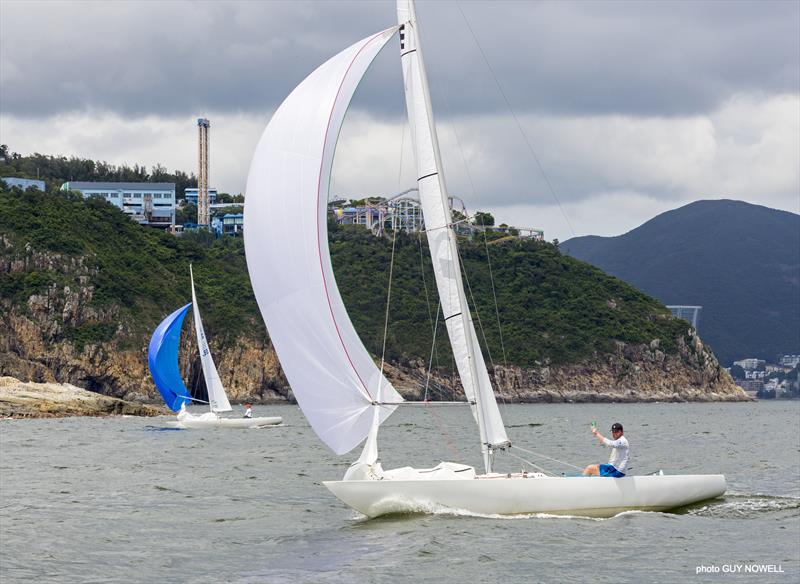 James Dagge raises a toast at Ocean Park. Hong Kong ATI Solo 2020. - photo © Guy Nowell