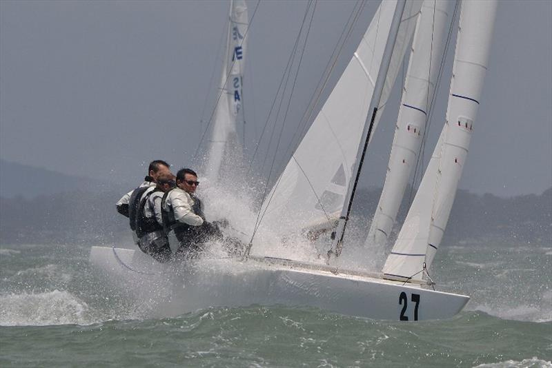 Todd Anderson's TAG at the weather mark of Race Four on Day 2 - Etchells Queensland State Championship 2020 photo copyright Emily Scott Images taken at Royal Queensland Yacht Squadron and featuring the Etchells class