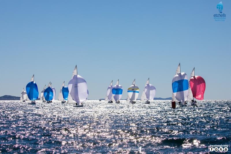 Beautiful sailing venue - Etchells Australian Nationals, day 1 photo copyright Nic Douglass / www.AdventuresofaSailorGirl.com taken at Mooloolaba Yacht Club and featuring the Etchells class