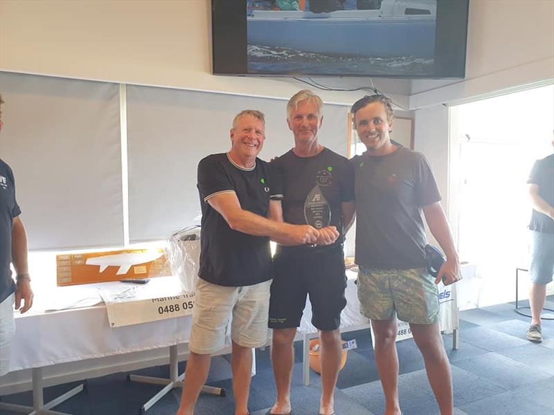 2nd in the International Etchells Tropy - Skipper NIgel Abbot with Noel Drennan and Hamish McKendrick at the Metung Yacht Club One Design Regatta 2022 photo copyright Julie-Ann McPherson Photography  taken at Metung Yacht Club and featuring the Etchells class