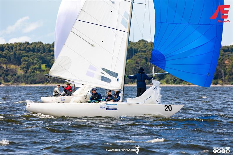 The Archer had the best race of their series in Race 7 at the Etchells Australian Championship photo copyright Nic Douglass @sailorgirlhq taken at Metung Yacht Club and featuring the Etchells class
