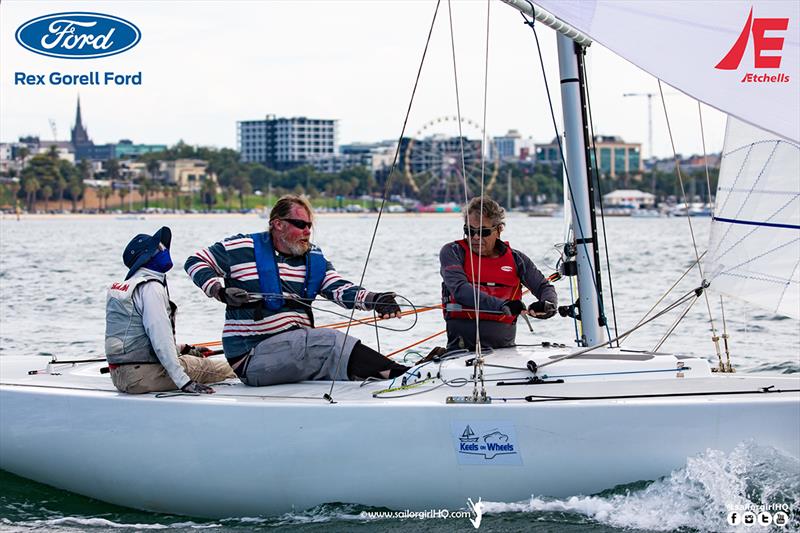 First Female on Mid Gybe Crisis - Etchells Victorian State Championship 2022 photo copyright Nic Douglass @sailorgirlhq taken at Royal Geelong Yacht Club and featuring the Etchells class