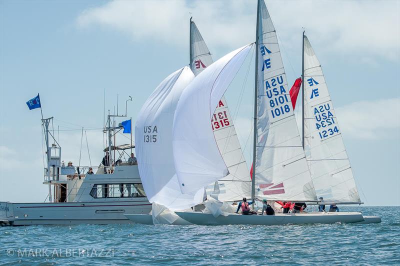 The Etchells class is one of sailing's most competitive and is laden with national champions and top-level amateur sailors, producing close racing at the Helly Hansen Sailing World Regatta photo copyright Mark Albertazzi taken at San Diego Yacht Club and featuring the Etchells class