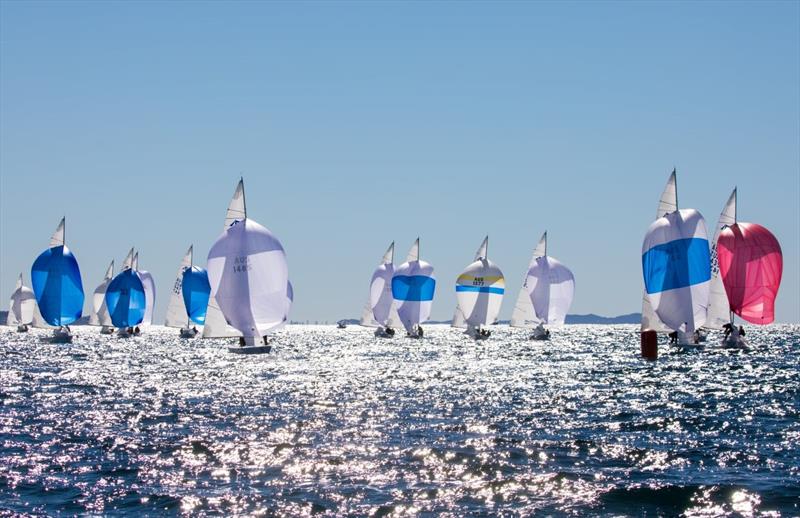 Etchells Australasian Championship 2021 downwind run photo copyright Nic Douglass @sailorgirlhq taken at Mooloolaba Yacht Club and featuring the Etchells class