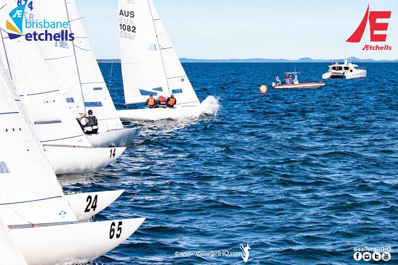 Down the line of Race 5 during the Etchells Winter Waterloo Cup at the Royal Queensland Yacht Squadron photo copyright Nic Douglass @sailorgirlhq taken at Royal Queensland Yacht Squadron and featuring the Etchells class