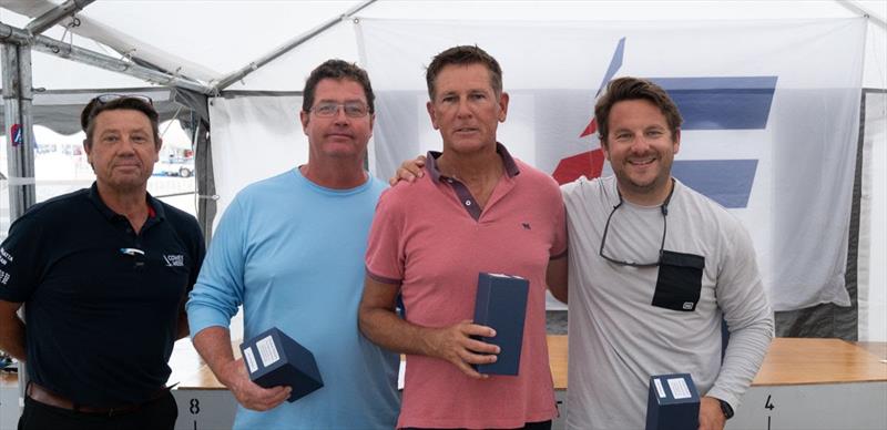 2022 International Etchells Class Pre-Worlds at Cowes (l-r) Laurence Mead (Cowes Etchells Fleet) with Adrian Owles, Barry Parkin, Taylor Walker photo copyright PKC Media taken at Royal Yacht Squadron and featuring the Etchells class