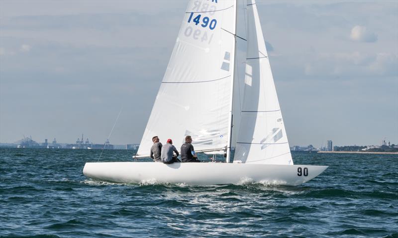 Andrew Lawson's No Dramas on day 2 of the 2022 International Etchells Worlds photo copyright PKC Media taken at Royal Yacht Squadron and featuring the Etchells class