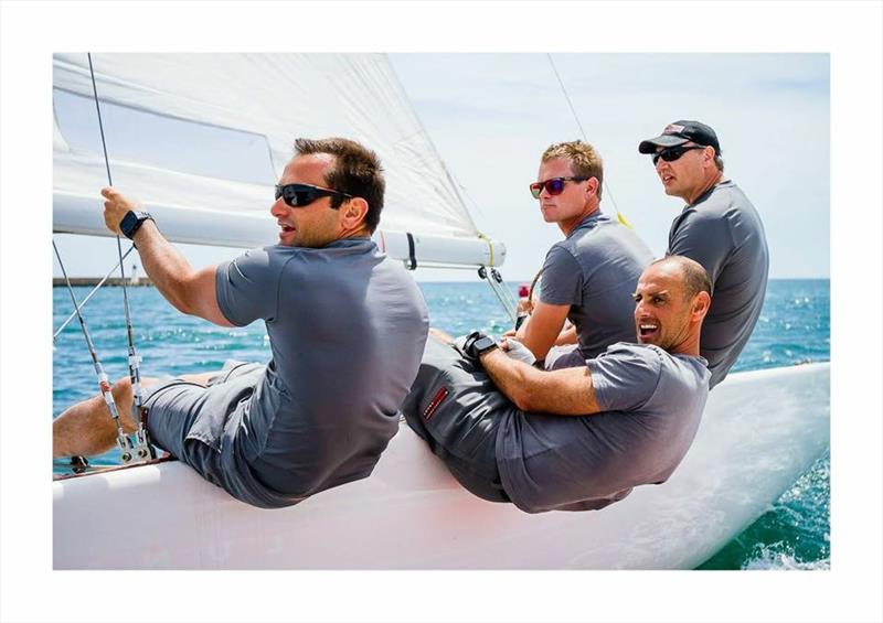 Ben Durham on the tiller for training in the Luna Rossa days photo copyright Luna Rossa taken at Real Club Nautico Valencia and featuring the Etchells class
