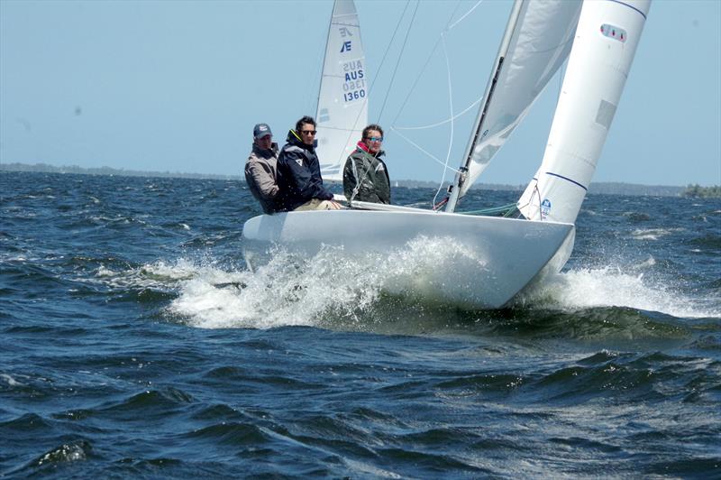 The crew of 1242 flew their yacht across the waves on Lake King, Metung - photo © Jeanette Severs