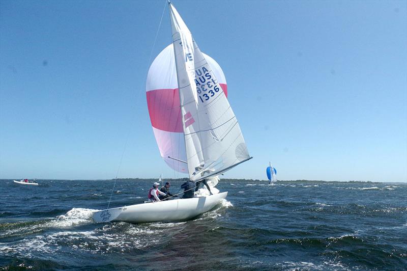 Go With The Flow sits at the top of the series leader board in the East Gippsland Etchells Championship, but with one race to go, the series win is not guaranteed photo copyright Jeanette Severs taken at Metung Yacht Club and featuring the Etchells class