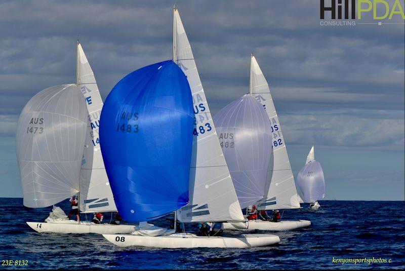 Day 2 of the Etchells Australasian Championship at Mooloolaba photo copyright Keynon Sports Photos taken at Mooloolaba Yacht Club and featuring the Etchells class