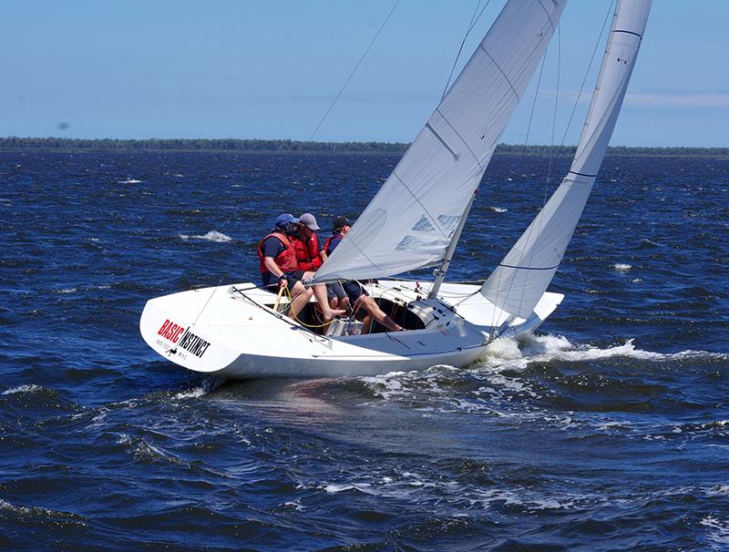 Basic Instinct meeting the rising wind - Etchells Victorian Championship 2024 photo copyright Jeanette Severs taken at Metung Yacht Club and featuring the Etchells class