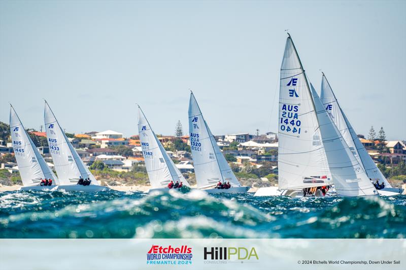Racing on day 1 of the 2024 Etchells World Championships - photo © Alex Dare, Down Under Sail