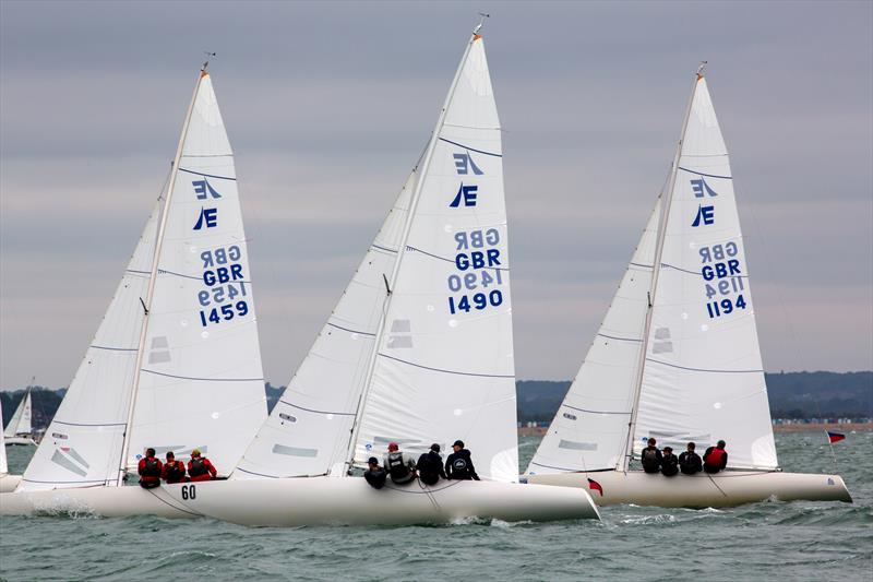 Etchells fleet on Day 2 of Cowes Week 2025 photo copyright Martin Augustus / www.sailingimages.co.uk taken at Cowes Combined Clubs and featuring the Etchells class