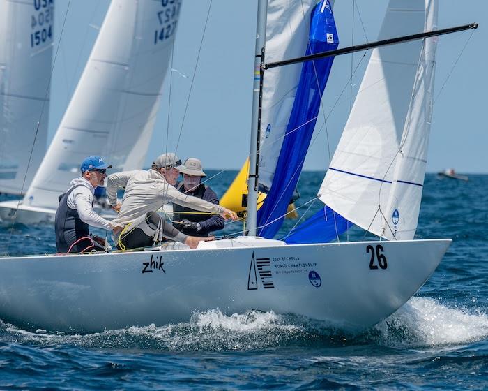 2026 Etchells World Championship at San Diego Yacht Club day 4 photo copyright Mark Albertazzi taken at San Diego Yacht Club and featuring the Etchells class