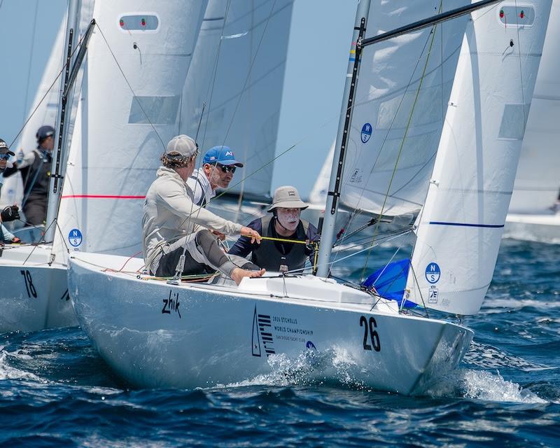 James Mayo, Paul Cayard, and Ben Lamb aboard Magpie AUS 1526 win the 2026 Etchells World Championship at San Diego Yacht Club photo copyright Mark Albertazzi taken at San Diego Yacht Club and featuring the Etchells class