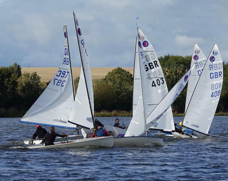 A busy gybe mark in race 4 during the Europe Inlands at Haversham - photo © Sue Johnson