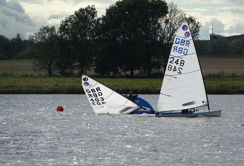 George Crammond's (403) capsize in race 3 during the Europe Inlands at Haversham - photo © Sue Johnson