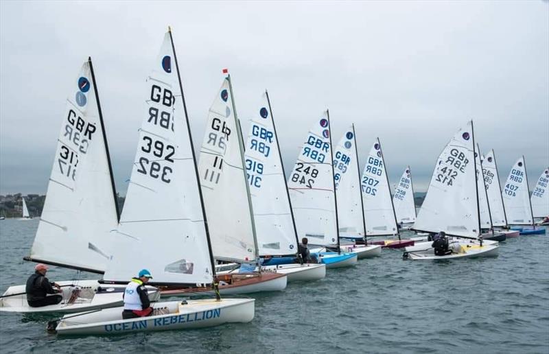 A light wind start on on Day 2 at the 2021 UK Europe National Championships photo copyright Linus Etchingham taken at Weymouth & Portland Sailing Academy and featuring the Europe class