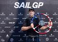 Peter Burling (NZL) with the Event Trophy - Race Day 2 of the Rolex United States Sail Grand Prix | Chicago © Katelyn Mulcahy / SailGP