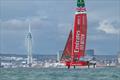 Emirates GBR in action during a training day on The Solent on Thursday