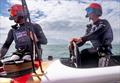 Dylan Fletcher, driver of Emirates Great Britain SailGP Team, onboard with the Emirates GBR SailGP team ahead of the Emirates Great Britain Sail Grand Prix | Portsmouth