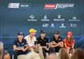 Dylan Fletcher, Emirates Great Britain SailGP Team, Giles ScottCanada NorthStar SailGP Team, Peter Burling New Zealand SailGP Team, Tom Slingsby,BONDS Flying Roos SailGP Team and Nicole van der Velden Spain SailGP Team, New Portsmouth, Friday 18 July