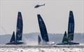 France SailGP Team helmed by Quentin Delapierre nosedive during a practice session ahead of the Germany Sail Grand Prix in Sassnitz, Germany. Friday 15 August 