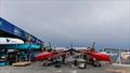 Members of the technical team start the breakdown in the technical area after racing cancelled for Day 2 - Rockwool France SailGP - September 13, 2025 - Saint-Tropez