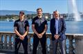 Nathan Outteridge driver and Iain Percy CEO of Artemis SailGP Team with Russell Coutts CEO of SailGP