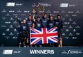 Emirates Great Britain SailGP Team celebrate winning DP World Spain Sail Grand Prix © Andrew Baker for SailGP