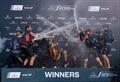 Emirates Great Britain SailGP Team celebrate winning DP World Spain Sail Grand Prix © Andrew Baker for SailGP