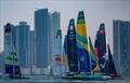 Fleet action against the City backdrop - Day 1 -  Mubadala Abu Dhabi Sail Grand Prix Season Grand Final - November 29, 2025 &copy; Bob Martin/SailGP