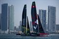 BONDS Flying Roos SailGP Team helmed by Tom Slingsby and Switzerland SailGP Team helmed by Sebastien Schneiter, in action on Race Day 1 of the Mubadala Abu Dhabi Sail Grand Prix Season Grand Final presented by Abu Dhabi Sports Council held in Abu Dhabi