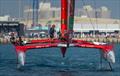 Emirates Great Britain SailGP Team helmed by Dylan Fletcher after Winning the SailGP Grand Prix Finale, on Race Day 2 of the Mubadala Abu Dhabi Sail Grand Prix Season Grand Final presented by Abu Dhabi Sports Council