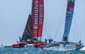 Emirates Great Britain passes ahead of Red Bully Italy -  Race Day 2 - Oracle Perth Sail Grand Prix - January 18, 2026 &copy; Samo Vidic/SailGP