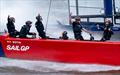 Spain SailGP Team helmed by Diego Botin celebrate as they cross the finish line to win in the final on Race Day 2 of the Mubadala New York Sail Grand Prix in New York, USA