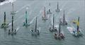 SailGP F50 catamaran fleet, on Race Day 1 of the ITM New Zealand Sail Grand Prix in Auckland, New Zealand