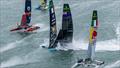 Black Foils (NZL) and DS Automobiles (FRA) collide - Day 1 of ITM NZ SailGP - Auckland - February 14, 2026